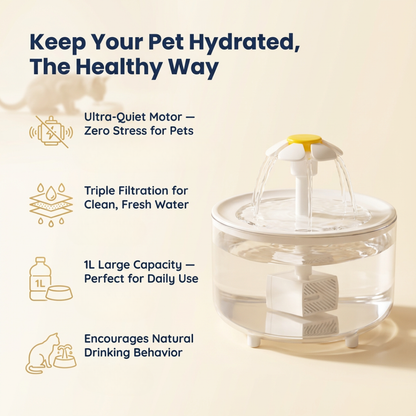 PureFlow Hydration Fountain – Triple-Filter Cat Water System