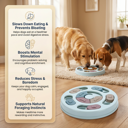 SmartFeeder Puzzle Plate – Slow Feeder & IQ Enrichment Toy